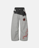 Asymmetric Double Waist Baggy Jeans | Inflation Streetwear