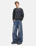 Deconstructed Barrel Wide Jeans | Inflation Streetwear INFLATION