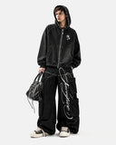 Script Graphic Wide Leg Cargo Pants | Inflation Streetwear