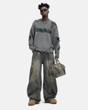 Distressed Gothic Graphic Knit Sweater | Inflation Streetwear