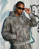 Leopard Print Boxy Zip Up Hoodie | Inflation Streetwear INFLATION