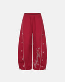 Contrast Piping Graphic Barrel Sweatpants | Inflation Streetwear