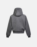 INFLATION Grey Boxy Zip Up Hoodies INFLATION
