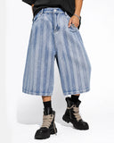 woven fabric denim shorts detail