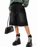mid-length sweat shorts with patch pockets