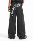 stone grey casual pants side angle detail