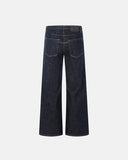 oversized wide-leg jeans in raw denim finish