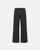bootcut jeans with subtle flare and structured fit in raw denim