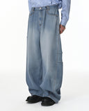Distressed Wide Leg Cargo Jeans | Inflation Streetwear INFLATION