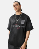 raw edge oversized graphic t shirt