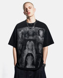 portrait graphic waffle boxy t shirt