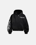 Cropped Script Zip Hoodie Oversized | Inflation Streetwear