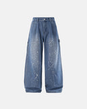 Splash Ink Print Straight Leg Denim Jeans | Inflation Streetwear INFLATION