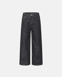 Embroidered Raw Baggy Jeans | Inflation Streetwear INFLATION