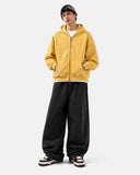 Washed Fleece Oversized Zip Up Hoodie | Inflation Streetwear