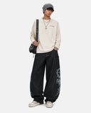Raw Tribal Graphic Barrel Jeans | Inflation Streetwear