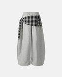 Plaid Layered Baggy Sweatpants | Inflation Streetwear INFLATION
