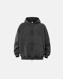 INFLATION Puff Print Washed Zip Up Hoodies INFLATION