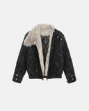 Faux Fur Asymmetric Zip Padded Jacket | Inflation Streetwear