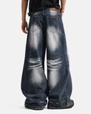 Faded Whisker Baggy Jeans | Inflation Streetwear