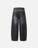 Lettering Embroidery Baggy Jeans | Inflation Streetwear INFLATION