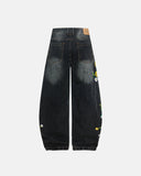 Embroidery Bamboo Weave Baggy Jeans | Inflation Streetwear INFLATION