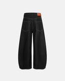 black contrast stitch jeans back view