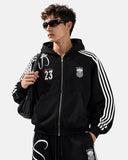 Script Graphic Boxy Zip Up Hoodie | Inflation Streetwear