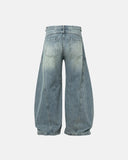 Acid Washed Distressed Barrel Jeans | Inflation Streetwear INFLATION
