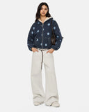 Polka Dot Faux Fur Denim Jacket | Inflation Streetwear