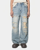 Distressed Ripped Straight-Leg Jeans | Inflation Streetwear INFLATION