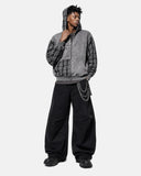 Plaid Patchwork Boxy Zip Up Hoodie | Inflation Streetwear