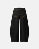 Pocket Embroidery Raw Barrel Jeans | Inflation Streetwear INFLATION