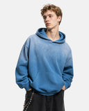washed pullover hoodie with kangaroo pocket
