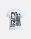 white distressed music graphic t shirt front view