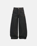 Back Script Graphic Barrel Jeans | Inflation Streetwear
