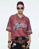 V-neck Graphic Mesh Jersey | Inflation Streetwear INFLATION