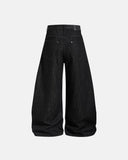 black barrel jeans back view