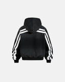 Washed Stripe Graphic Zip Up Hoodie | Inflation Streetwear