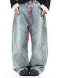 Acid Wash Stitching Baggy Jeans | Inflation Streetwear INFLATION