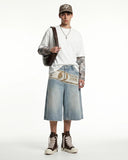 Dollar Patch Embroidery Denim Jorts | Inflation Streetwear INFLATION