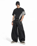 Patchwork Washed Boxy Cropped T-Shirt | Inflation Streetwear