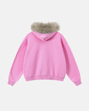 Faux Fur Collar Distressed Zip Up Hoodies | Inflation Streetwear INFLATION