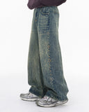 Acid Wash Beaded Studded Flared Baggy Jeans | Inflation Streetwear INFLATION