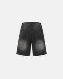 Ripped Mid-Length Washed Denim Shorts | Inflation Streetwear INFLATION