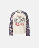 Retro Graphic Camo Raglan Waffle T-Shirt | Inflation Streetwear