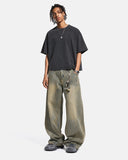 Yellow Mud Washed Wide Leg Jeans | Inflation Streetwear INFLATION