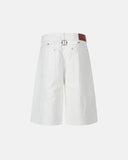 back buckle longline casual shorts in white