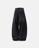 Urban deconstructed wide-leg jeans with flap pockets