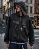Graphic Washed Zip Up Hoodies | Inflation Streetwear INFLATION
